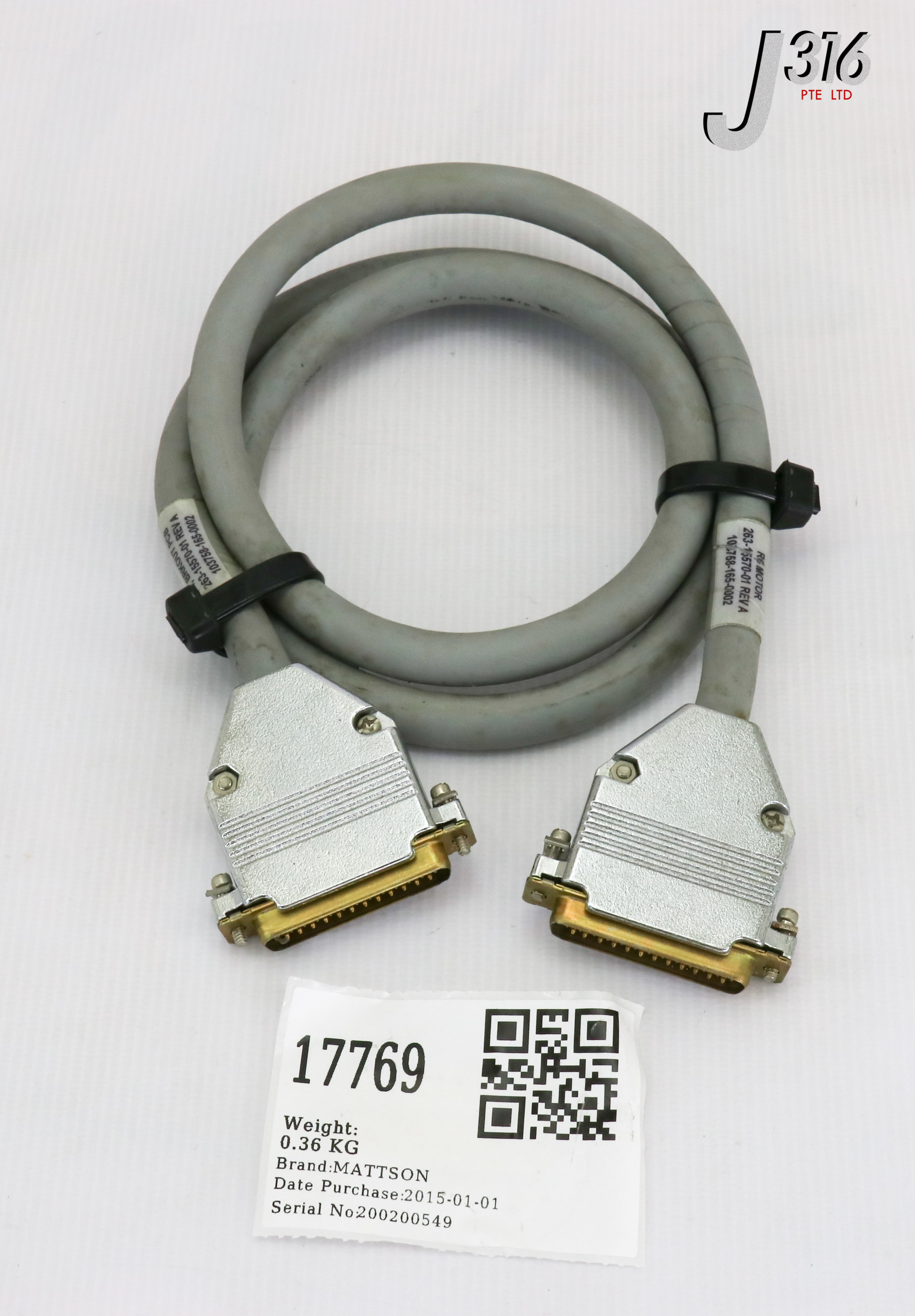17769 MATTSON CABLE ASSY, RBT R6 EXT, 1M, 103758-165-0002 263